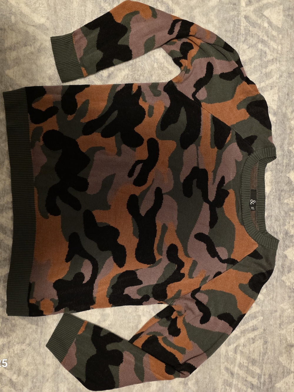 Disney Camo Crewneck Sweater in Green, Brown, Black